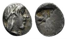 Ancient Coins - Ionia. Kolophon. Circa 450-410 BC. AR Hemiobol (0.28 gm, 7mm). Milne, Colophon 18