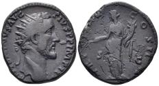 Ancient Coins - Antoninus Pius. 138-161 AD. AE Dupondius (15.46g, 26mm). Rome mint. Struck 155/6 AD. RIC 952