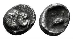 Ancient Coins - Ionia or Karia, uncertain mint. Miletos (?). 420-390 BC. AR Tetartemorion (0.29 gm, 6mm). SNG Kayan 944