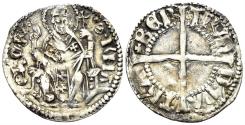 World Coins - Italy, Aquileia. Bertrando di San Genesio, Patriarch. 1334-1350. AR Denaro (1.17g, 19mm). Bernardi 43
