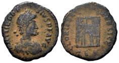 Ancient Coins - Theodosius I. 379-395 AD. AE4 (1.32g, 14mm). Thessalonica mint. Struck 383-8 AD. RIC 62b.1