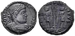 Ancient Coins - Constantine II, as Caesar. 316-337 AD. AE Follis (3.00g, 16mm). Lugdunum mint. Struck 330/1 AD. RIC 244