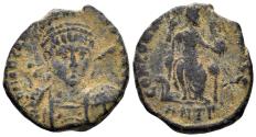 Ancient Coins - Arcadius. 383-408 AD. AE3 (2.86g, 16mm). Antioch mint. Struck 401-3 AD. RIC 97