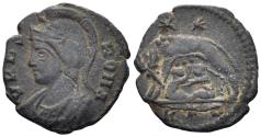 Ancient Coins - City Commemorative. 330-354 AD. AE Follis (2.00g, 18mm). Rome mint. Struck 330 AD. LRBC 600