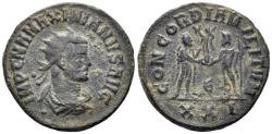 Ancient Coins - Maximianus I. 285-310 AD. AE Radiatus (4.26g, 22mm). Cyzicus mint. Struck 293 AD. RIC 607