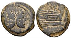 Ancient Coins - Anonymous. 206-195 BC. AE As (19.28 gm, 32mm). Star (first) series. Rome mint. Sydenham 264