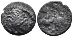 Ancient Coins - Eastern Celtic tribes. 2nd-1st Centuries BC. AE Drachm (2.57g, 15mm). Imitating Philip II of Macedon. Kapostaler type. Lanz 807