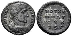 Ancient Coins - Constantine I 'the Great'. 307-337 AD. AE Follis (3.42g, 17mm). Thessalonica mint. Struck 318/9 AD. RIC 31