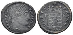 Ancient Coins - Constantine I 'the Great'. 307-337 AD. AE Follis (2.86g, 20mm). Arelate mint. Struck 327 AD. RIC 314