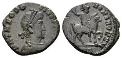 Ancient Coins - Theodosius I the Great. 379-395 AD. AE3 (1.72g, 15mm). Heraclea mint. Struck 392-5 AD. Cf. G&M Auc. 255, lot 3727