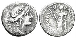 Ancient Coins - M. Acilius Glabrio. 49 BC. AR Denarius (3.58g, 18mm). Rome mint. Crawford 442/1a