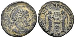Ancient Coins - Constantine I 'the Great'. 307-337 AD. AE Follis (2.98g, 18mm). Ticinum mint. Struck 318/9 AD. RIC 86
