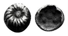 Ancient Coins - Ionia, Miletos. Circa 520-480 BC. AR 1/96 Stater- Lydo-Milesian standard (0.12 gm, 4mm). SNG Tübingen 3018