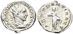 Ancient Coins - Trajan Decius. 249-251 AD. AR Antoninianus (5.01g, 23mm). Rome mint. Struck 250 AD. RIC 10b