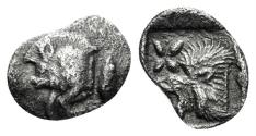 Ancient Coins - Mysia, Kyzikos. Circa 510-475 BC. AR Hemiobol (0.35 gm, 10mm). SNG Kayan 56