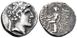 Ancient Coins - Seleukid Kingdom. Alexander I Balas. 152/1-145 BC. AR Drachm (4.18g, 16.5mm). Antioch on the Orontes mint. Circa 147-146 BC. SC 1785.1d