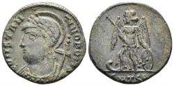 Ancient Coins - City Commemorative. 330-354 AD. AE Follis (2.49g, 17mm). Thessalonica mint. Struck 330-3 AD. RIC 230