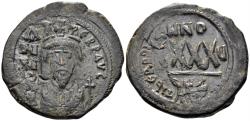 Ancient Coins - Phocas. 602-610. AE Follis (12.54g, 32mm). Cyzicus mint. Dated RY 5 (604/5). SB 640