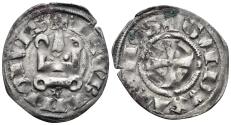 World Coins - Crusaders, Duchy of Athens. Gui II de La Roche. 1287-1308. BI Denier (0.69g, 20mm). Thebes mint. Metcalf, Crusades 1032-7