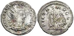 Ancient Coins - Valerian I. 253-260 AD. AR Antoninianus (2.69g, 21.5mm). Samosata mint. Struck 255/6 BC. RIC 284