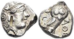 Ancient Coins - Attica, Athens. Circa 337-294 BC. AR Tetradrachm (17.16g, 23mm). Svoronos pl. 30