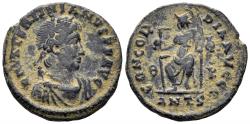 Ancient Coins - Valentinian II. 375-392 AD. AE3 (2.56g, 18mm). Antioch mint. Struck 379-83 AD. RIC 45b, 1