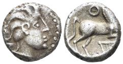 Ancient Coins - Central Gaul. Aedui. Late 2nd to early 1st Century BC. AR Quinarius (1.86g, 12mm). Bibracte mint. DT 3183