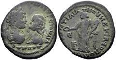 Ancient Coins - Moesia Inferior, Markianopolis. Caracalla & Julia Domna. 193-211 AD. AE Pentassarion (10.05g, 26mm). Quintilianus, legatus consularis. Struck 211-7 AD. Varbanov 1030