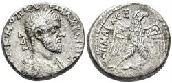 Ancient Coins - Cyrrhestica, Hierapolis. Macrinus. 217-218 AD. AR Tetradrachm (12.91g, 23mm). Prieur 943