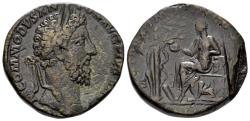 Ancient Coins - Commodus. 177-192 AD. AE Sestertius (24.35g, 28mm). Rome mint. Struck 185/5 AD. RIC 450