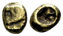 Ancient Coins - Ionia, Uncertain. Circa 600-550 BC. Hemihekte / Twelfth Stater (Electrum, 1.14 gm, 8mm). Cf. SNG Kayhan 1538