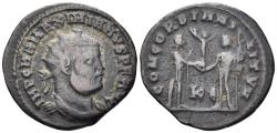 Ancient Coins - Maximianus I. 286-310 AD. AE Radiatus (3.63g, 21mm). Cyzicus mint. Struck 295-9 AD. RIC 16b
