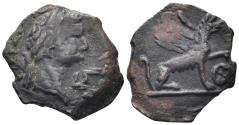 Ancient Coins - Egypt, Alexandria. Domitian. 81-96 AD. AE Obol (3.63g, 19mm). Dated RY 6 (86/7 AD). RPC II 2534