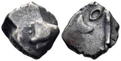 Ancient Coins - Celtic Southwestern Gaul. Tolosates, Volcae Tectosages. Late 2nd Century BC. AR Drachm (2.62g, 14mm). ‘Monnaies à la croix’. Savès 15
