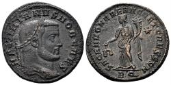 Ancient Coins - Galerius, as Caesar. 293-305 AD. AE Follis (9.45g, 28mm). Rome mint. Struck 302/3 AD. RIC 106b