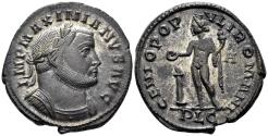 Ancient Coins - Maximianus I Herculius. 285-310 AD. AE Follis (9.83g, 28.5mm). Lugdunum mint. Struck circa 302-mid 304 AD. RIC 108b