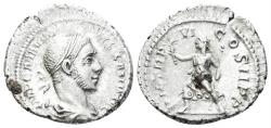 Ancient Coins - Severus Alexander. 222-235 AD. AR Denarius (3.18 gm, 20mm). Rome mint. Struck 227 AD. RIC 67