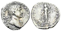 Ancient Coins - Trajan. 98-117 AD. AR Denarius (3.11g, 19mm). Rome mint. Struck 103-11 AD. RIC 102
