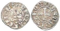 World Coins - Crusaders, Principality of Achaea. Philippe de Taranto, 1307-1313. BI Denier Tournois (0.82g, 19mm). Glarentza mint. Metcalf, Crusades, 979