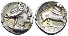 Ancient Coins - Southern Gaul. Massalia. Circa 90-49 BC. AR Drachm (2.72g, 16mm). Maurel 761