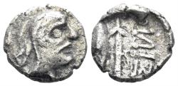 Ancient Coins - Asia Minor. Uncertain. 4th to 3rd centuries BC. AR Obol (0.62g, 9mm). Cf. N&N London, Auc. 61 (reverse text retrograde)