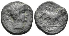 Ancient Coins - Hispania, Castulo Mid 2nd century BC. AE Semis (11.18 gm, 22mm). ACIP 2119