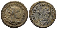 Ancient Coins - Maximianus Herculius, first reign. 286-305 AD. AE Radiatus (4.09g, 21mm). Cyzicus mint. Struck 293 AD. RIC 607
