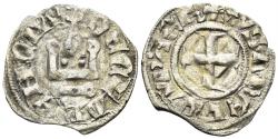 World Coins - Crusaders, Principality of Achaea. Isabelle de Villehardouin. 1297-1301. BI Denier Tournois (0.78g, 19mm). Clarenzia mint. CCS 15a