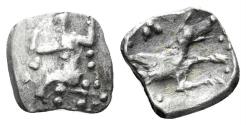 Ancient Coins - Lykaonia, Laranda. Circa 324-323 BC. AR Obol (0.59g, 10mm). SNG Levante 225 (same)