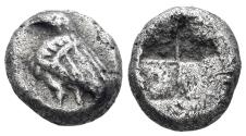 Ancient Coins - Troas, Abydus. Circa 500-480 BC. AR Diobol (1.32g, 9mm). SNG von Aulock 1