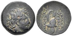 Ancient Coins - Seleukid Kingdom. Tryphon. Circa 142-138 BC. AE 18mm (5.17g). Antioch mint. SC 2040