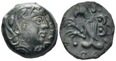 Ancient Coins - Celtic Northwest Gaul. Senones. Giamilos. Circa 100-60 BC. AE 16.5mm (3.64g). LT 7565