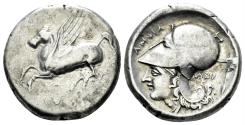 Ancient Coins - Akarnania, Argos Amphilochikon. Circa 340-300 BC. AR Stater (8.48 gm, 20mm). Calciati 32