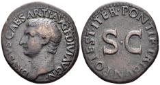 Ancient Coins - Drusus. Died 23 AD. AE As (10.19g, 27mm). Rome mint. Struck under Tiberius. RIC 45